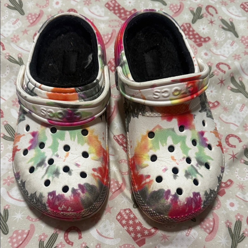 CROCS Multicolor Tie-Dye Slippers